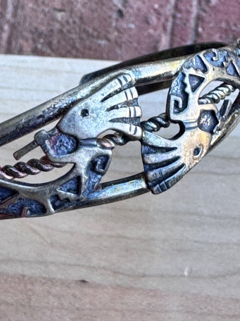 Native American Sterling Silver Bird Overlay Cuff Bracelet 13.75g 5.25” - Picture 6 of 8